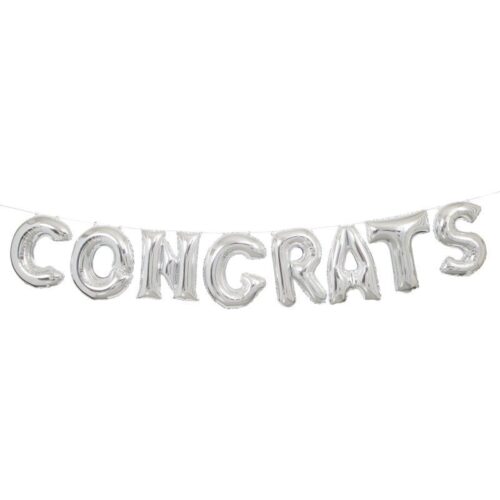 Silver Letter Phrase Congratulations Balloons