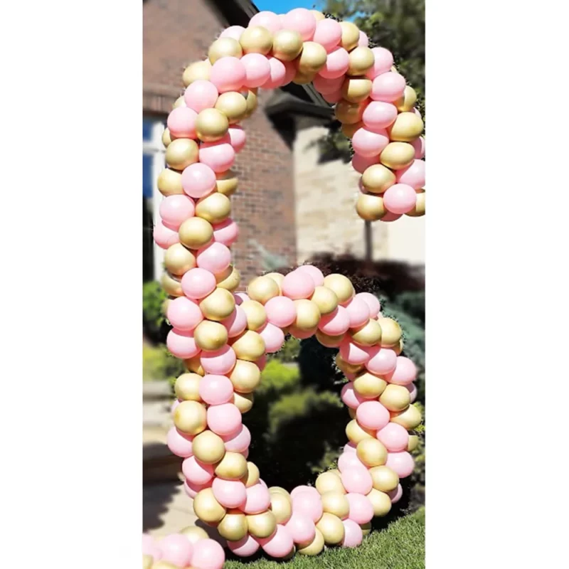 Large Number Yard Balloon Display In Pink and Yellow