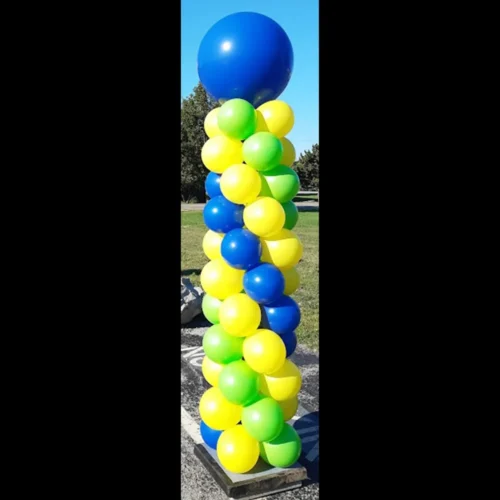 Spiral Balloon Column with a blue latex topper