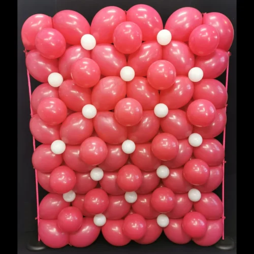 Pink balloon wall setup