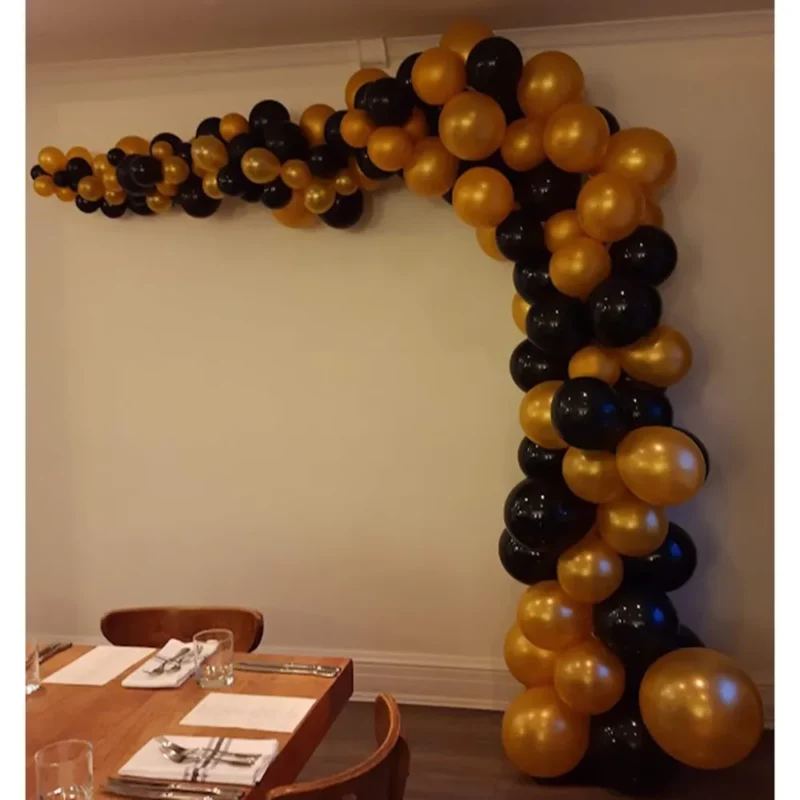 Cluster Balloon Arch in Orange and Black