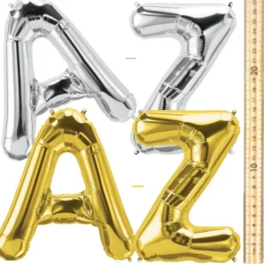16 Inch Letter Balloon Bouquet in Gold and Silver
