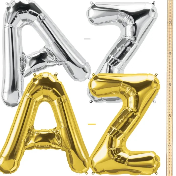 34 Inch Letter Balloon Bouquet In Silver And Gold Letters