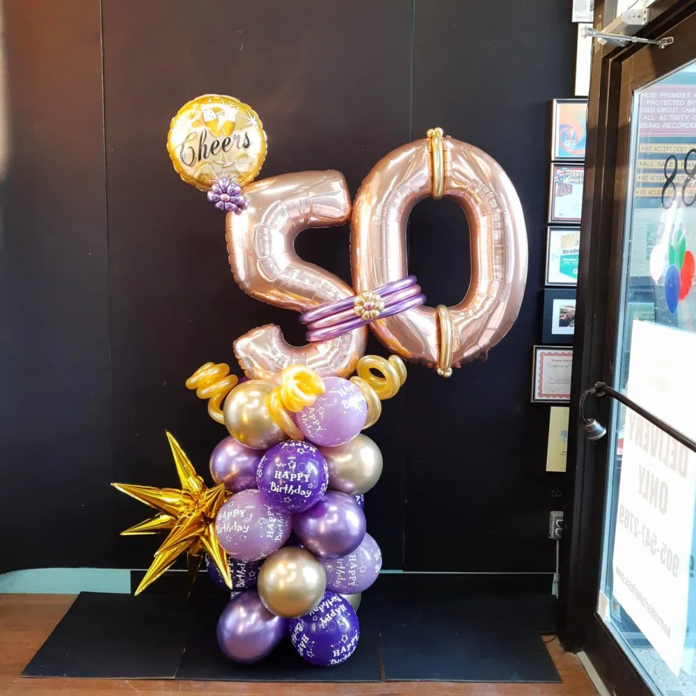 50 Year Celebration Balloon Column